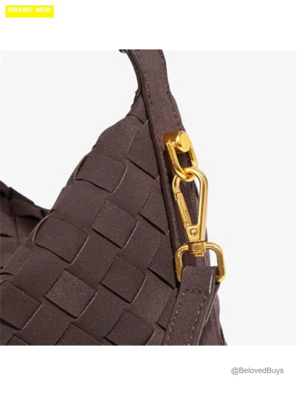 Faux Suede Woven Hobo Bag Shoulder Tote Crossbody Slouchy Handbag